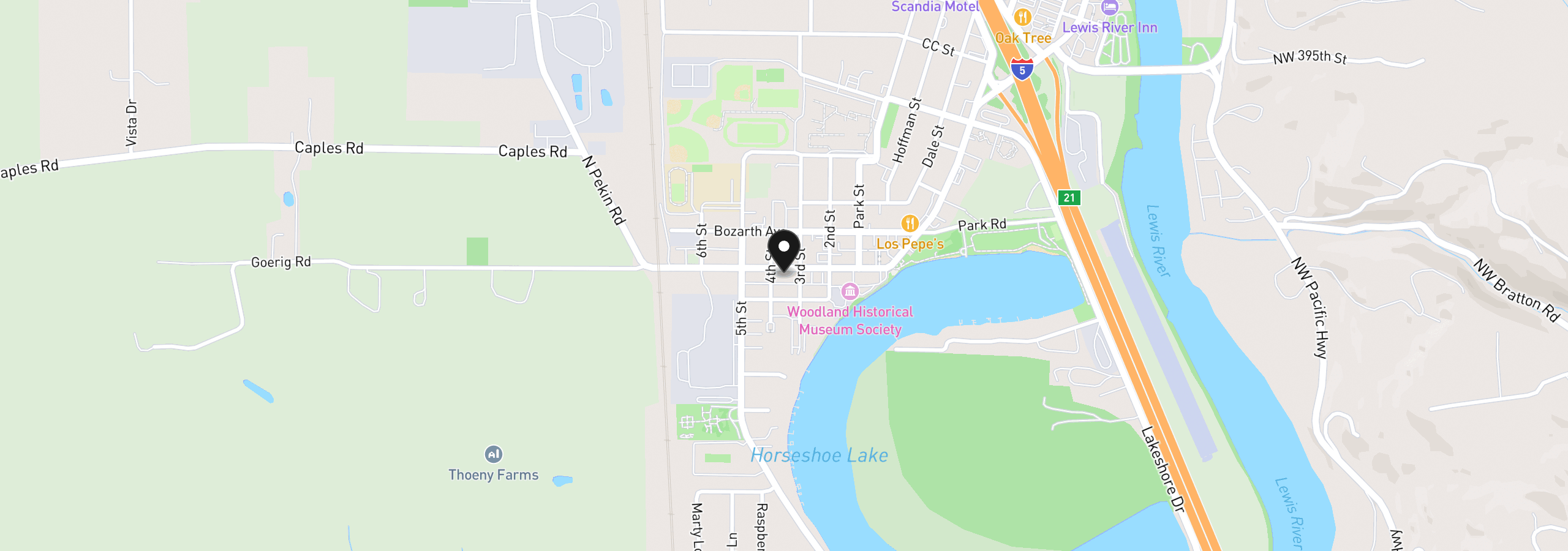 Map showing the location of 421 Davidson Ave, Woodland, Wa 98674