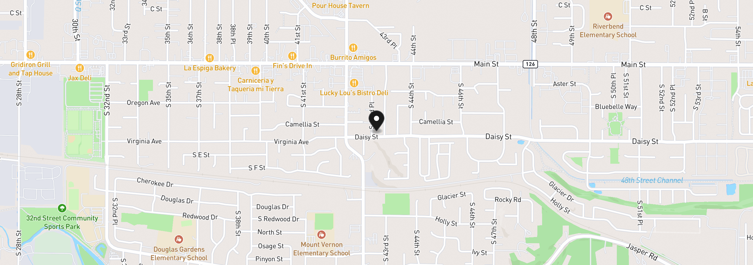 Map showing the location of 4268 Daisy St, Springfield, OR 97478