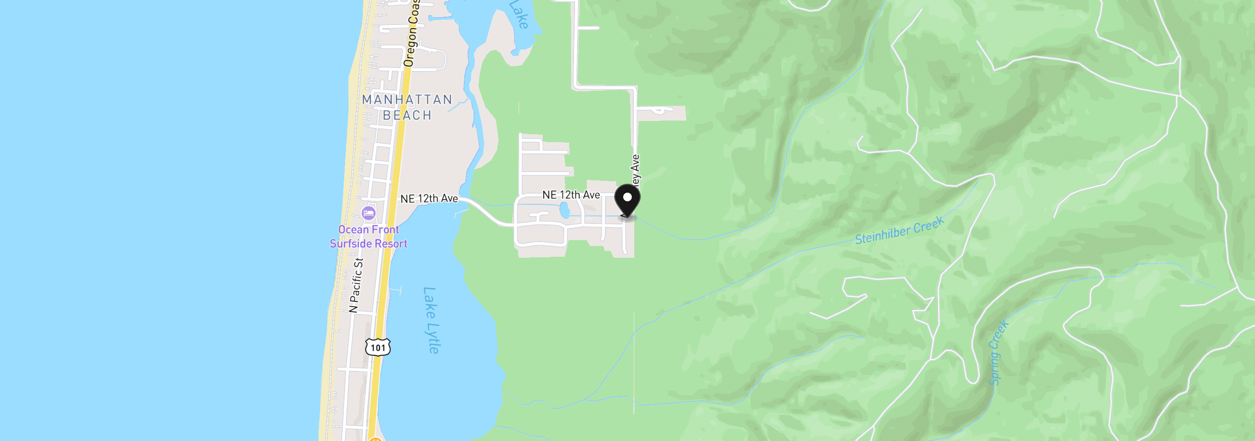 Map showing the location of 1176 Necarney Lot 2, Rockaway Beach, OR 97136