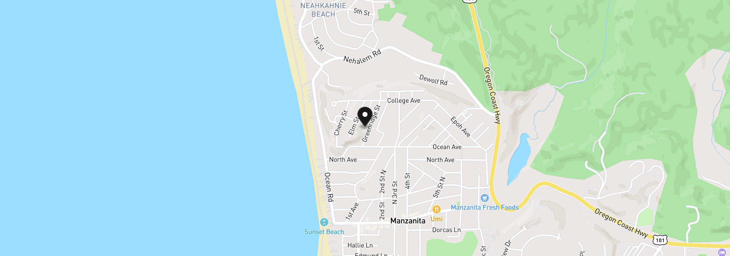 Map showing the location of 773 Greenridge St, Manzanita, OR 97130