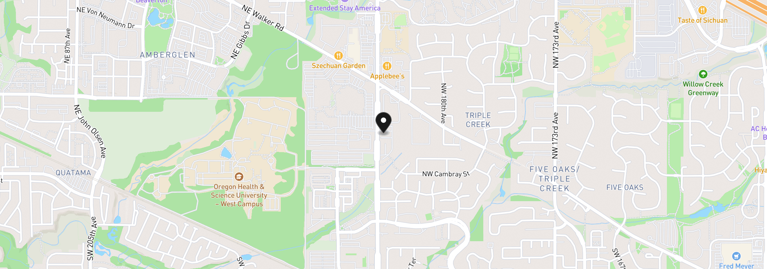 Map showing the location of 770 NW 185th Ave 304, Beaverton, OR 97006