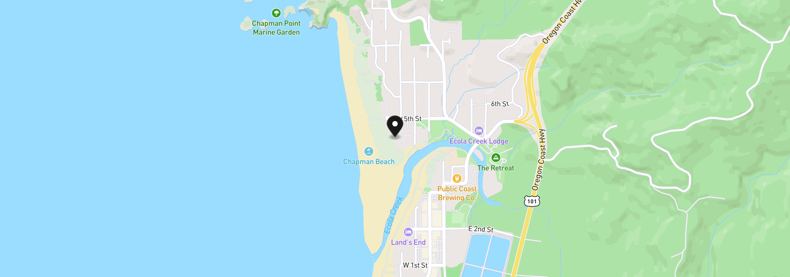 Map showing the location of 751 Breakers Point Condo 751, Cannon Beach, OR 97110