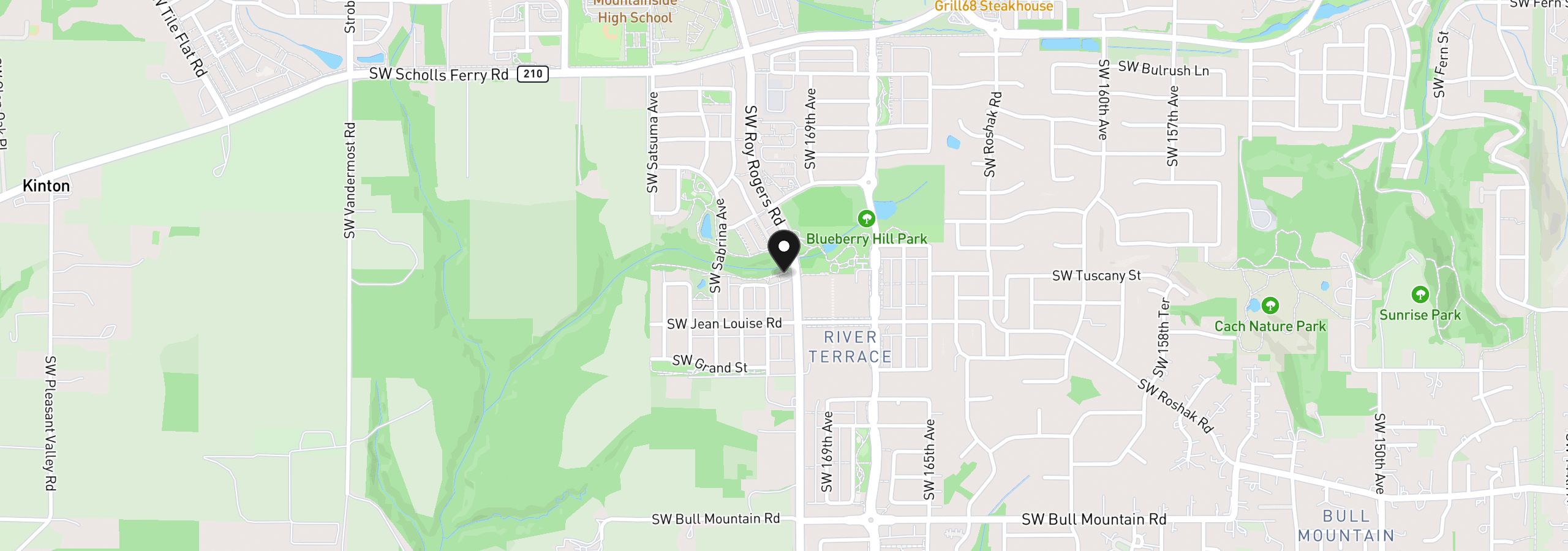 Map showing the location of 17030 SW Rocky Ramble Ln, Sherwood, OR 97140