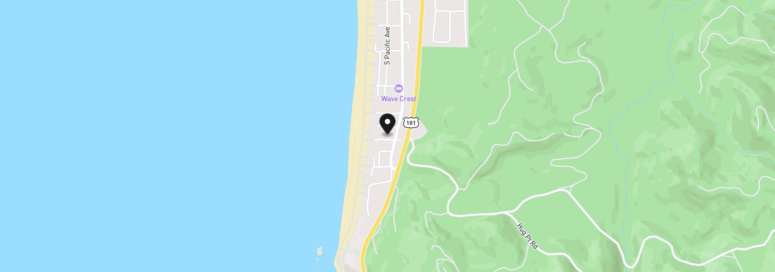 Map showing the location of Sitka St, Cannon Beach, OR 97110