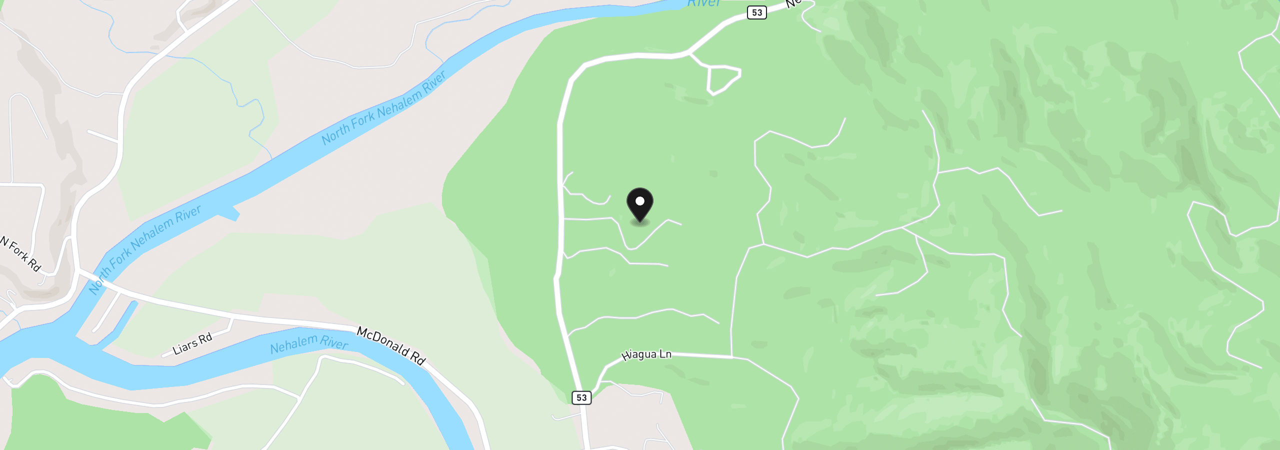 Map showing the location of 17205 Lucky Ln, Nehalem, OR 97131