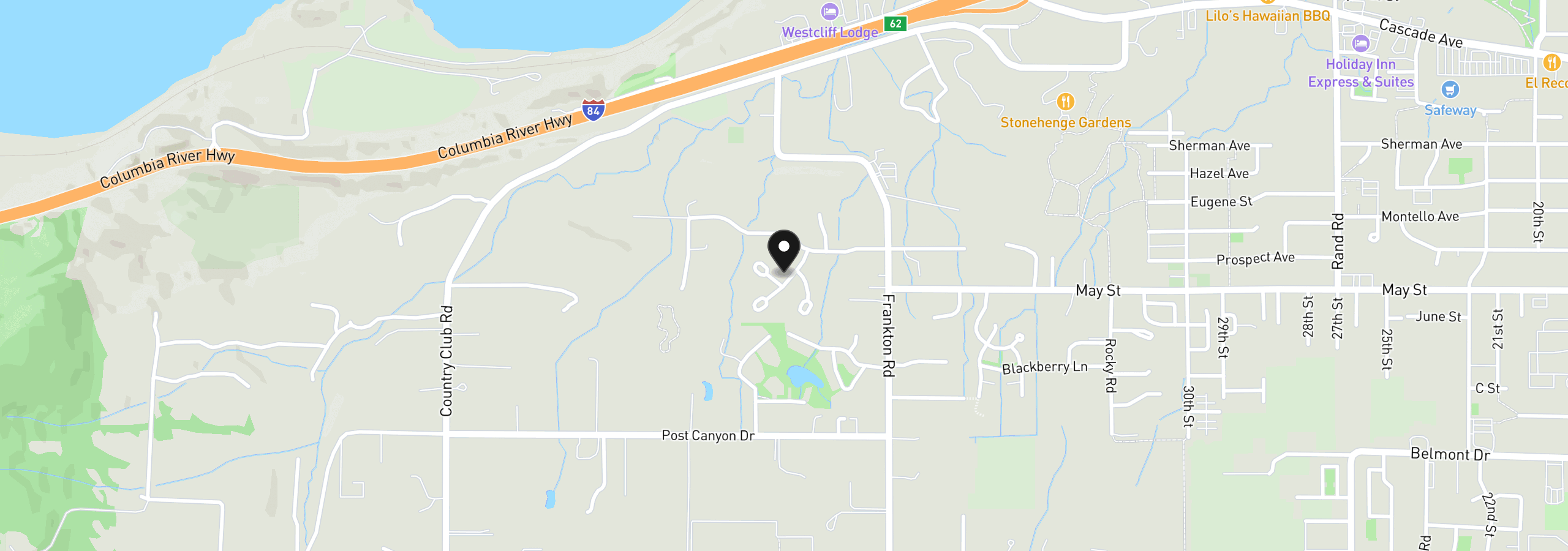 Map showing the location of 556 Forestview Dr, Hood River, OR 97031
