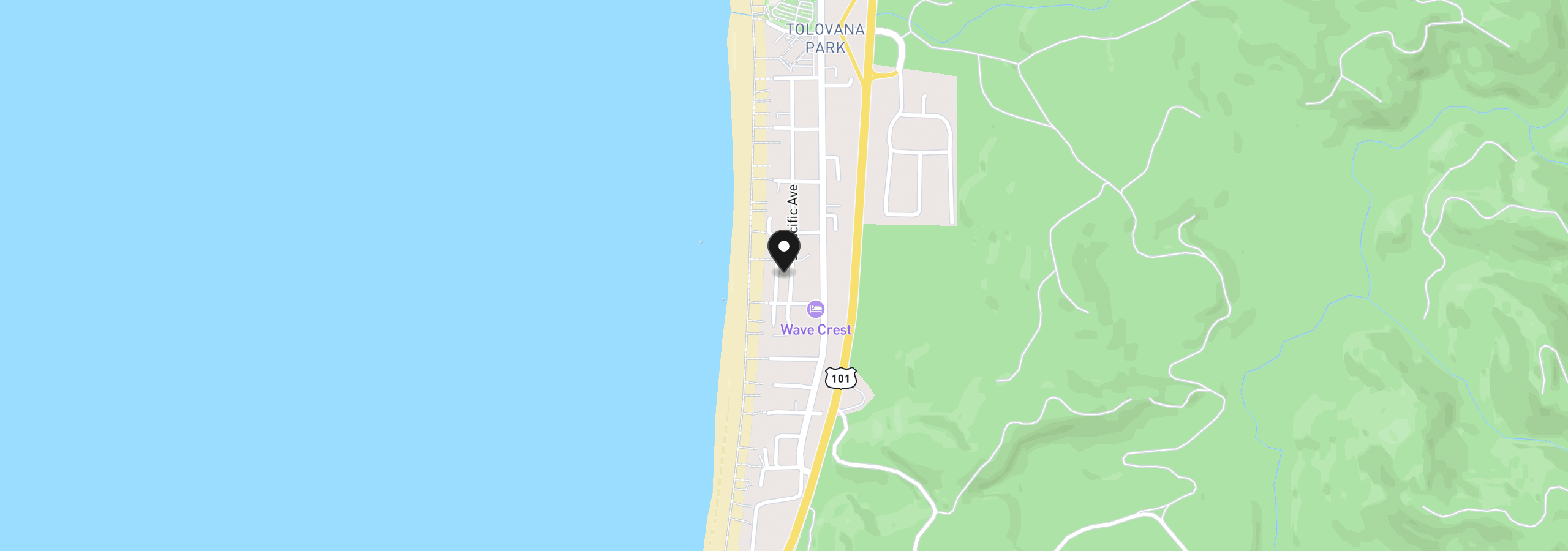 Map showing the location of 3948 Pacific Ave, Cannon Beach, OR 97110