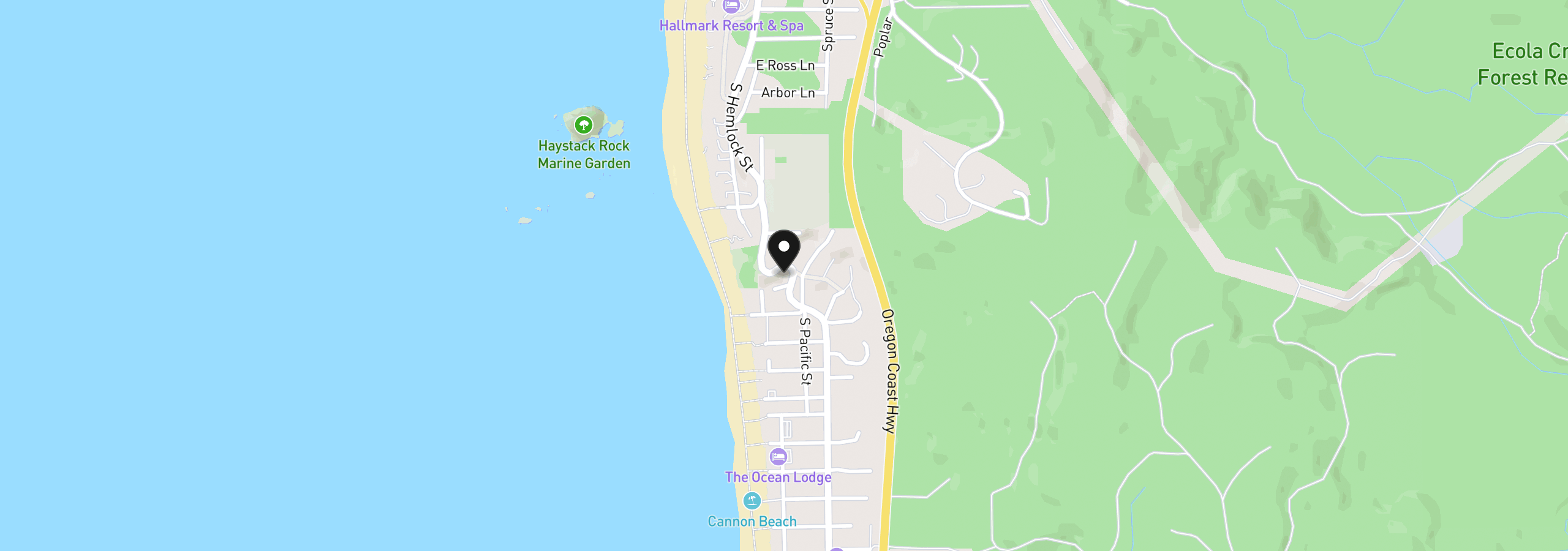 Map showing the location of Lot 17,Blk 2,, Cannon Beach, OR 97110