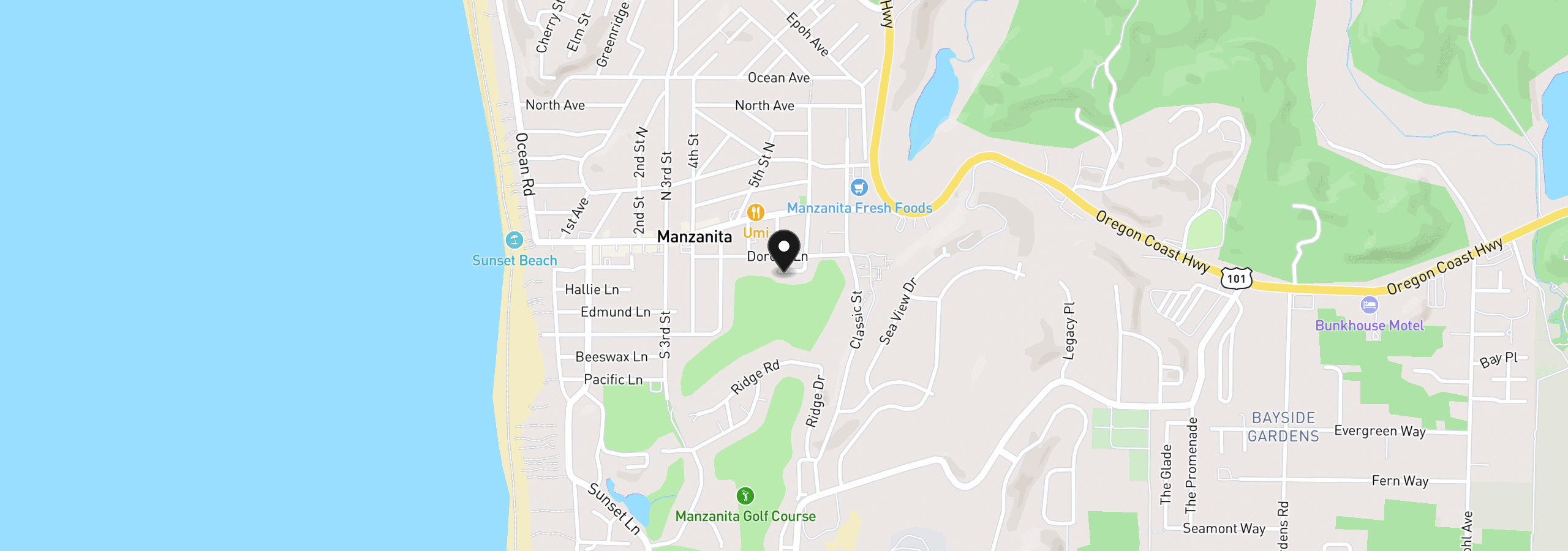 Map showing the location of 000 Division Ct, Manzanita, OR 97130