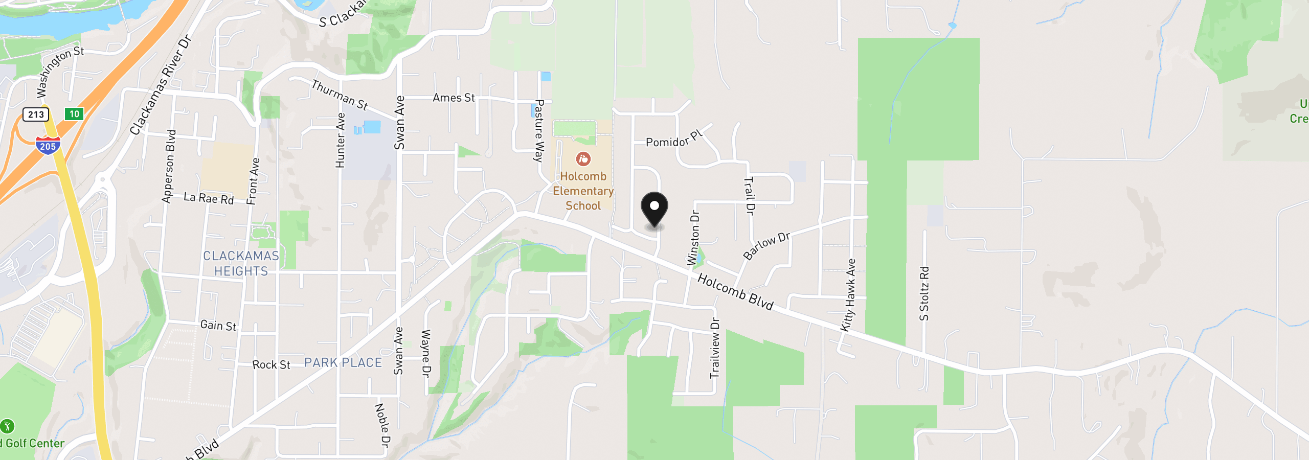 Map showing the location of 16143 Serres Farms Way, Oregon City, OR 97045