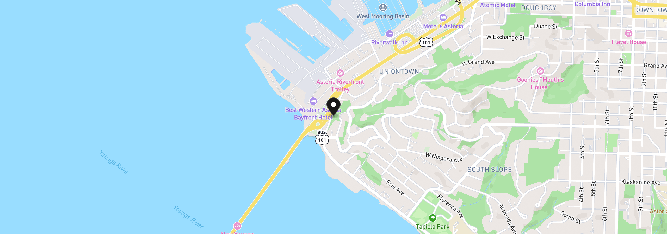 Map showing the location of Lot 29500, Astoria, OR 97103