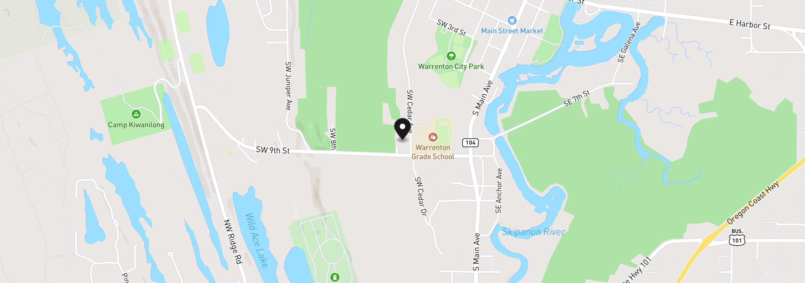 Map showing the location of 815 SW Cedar Ave, Warrenton, OR 97146