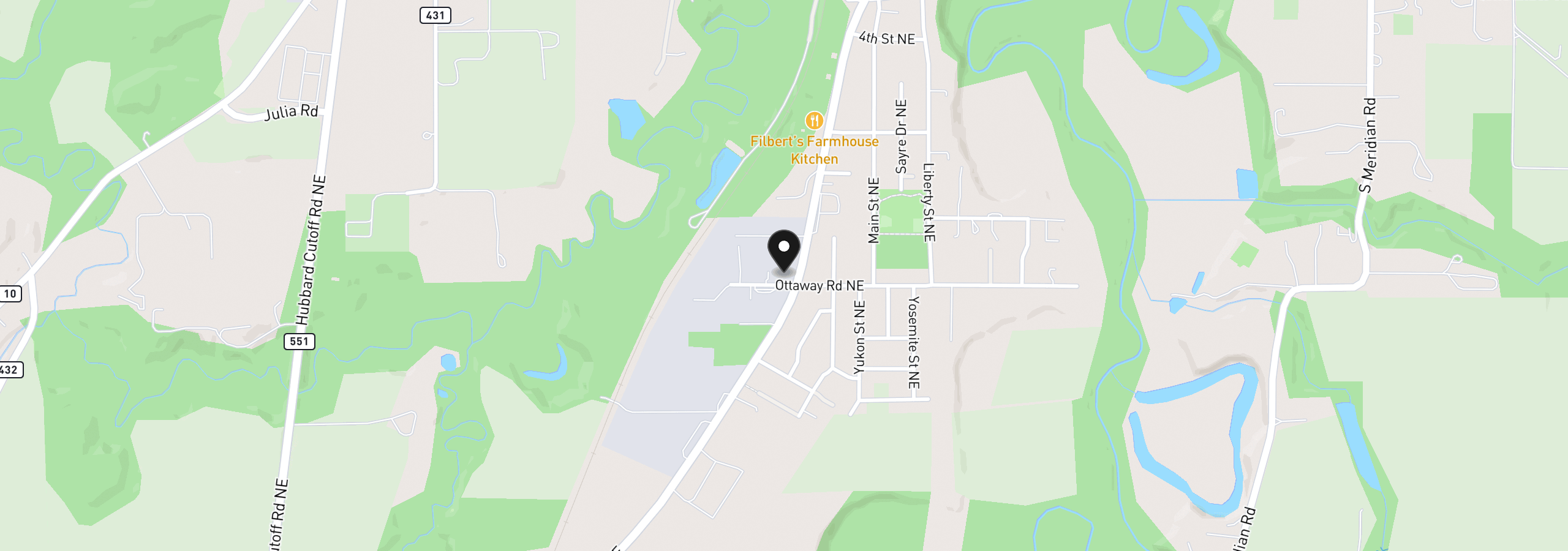 Map showing the location of 14713 Ottaway Rd NE, Aurora, OR 97002