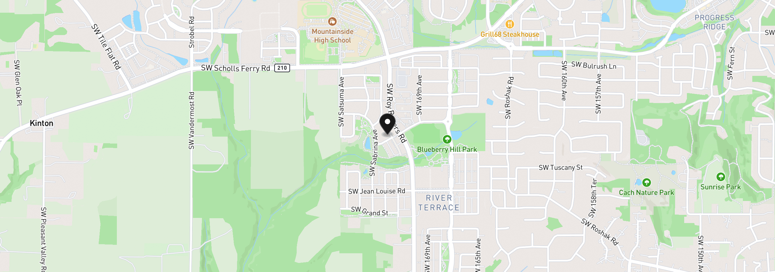 Map showing the location of 17175 SW Holly Ridge Ln, Sherwood, OR 97140