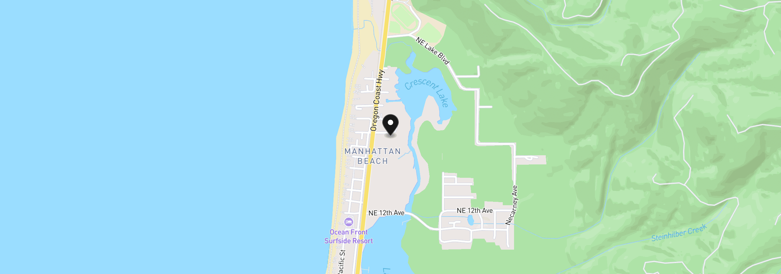 Map showing the location of 170 NE 19th Ave, Rockaway Beach, OR 97136