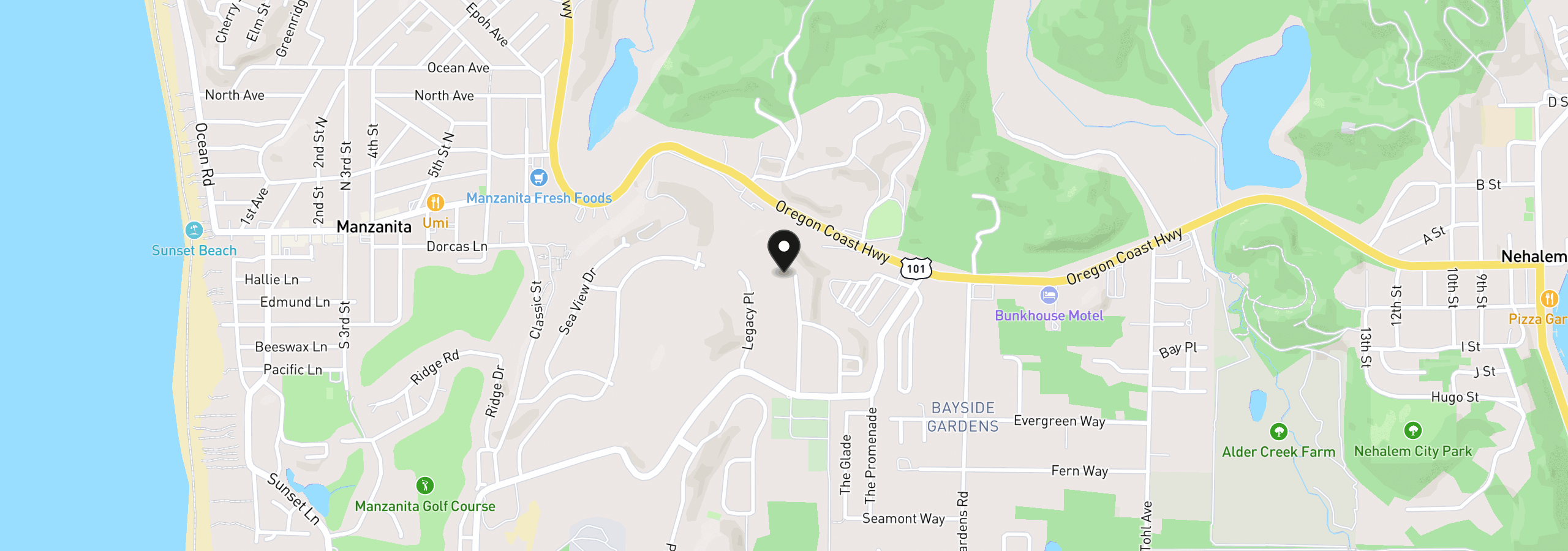 Map showing the location of Clipper Court 02000, Manzanita, OR 97130