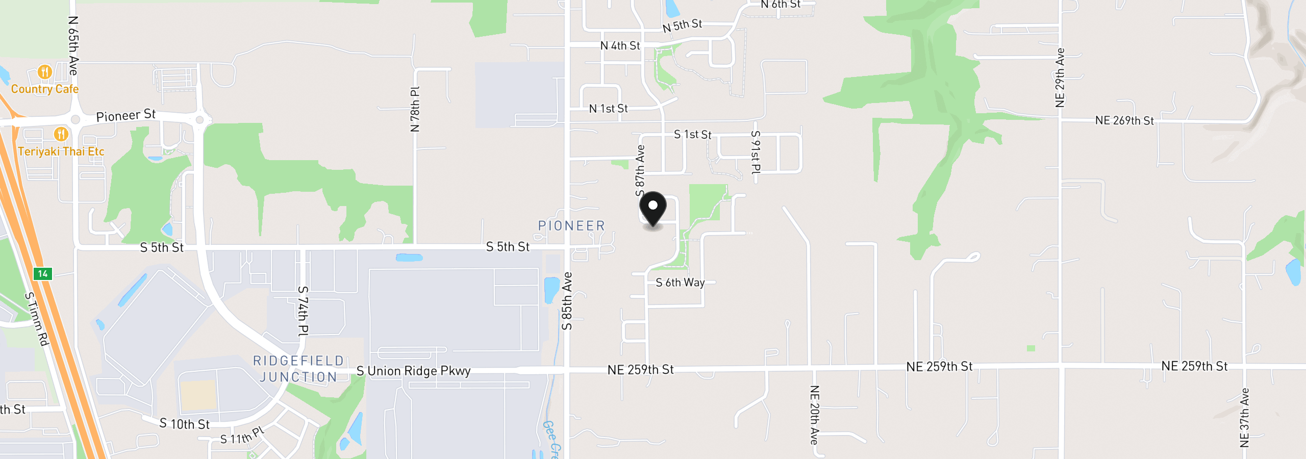Map showing the location of 8721 S 4th Way, Ridgefield, Wa 98642