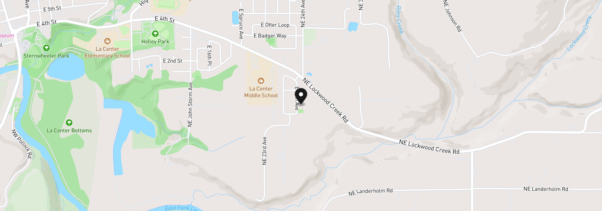 Map showing the location of 225 E 24th Ave, La Center, Wa 98629