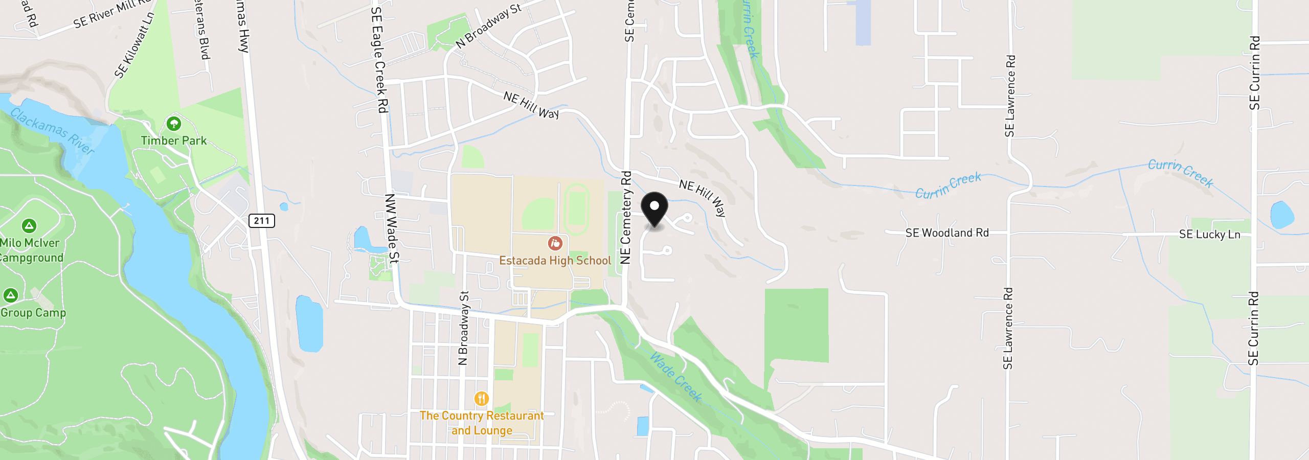 Map showing the location of 950 NE Edgehill Dr, Estacada, OR 97023