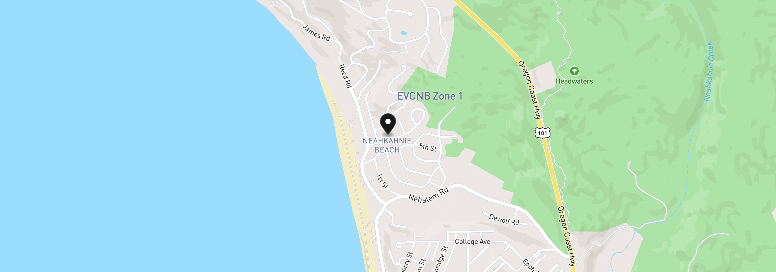 Map showing the location of 8160 Treasure Rocks Rd, Manzanita, OR 97130