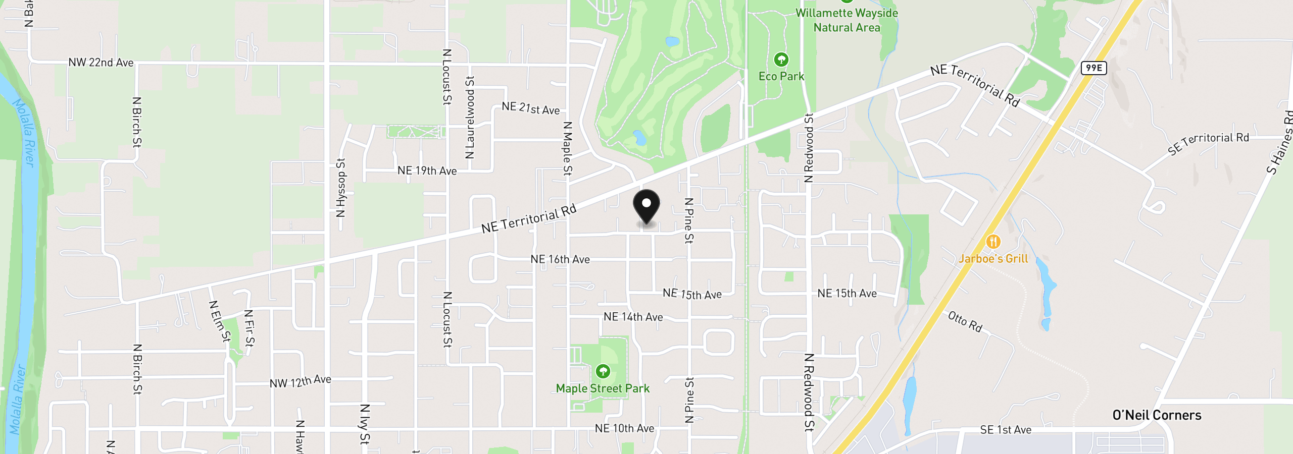 Map showing the location of 948 NE 17th Ave, Canby, OR 97013