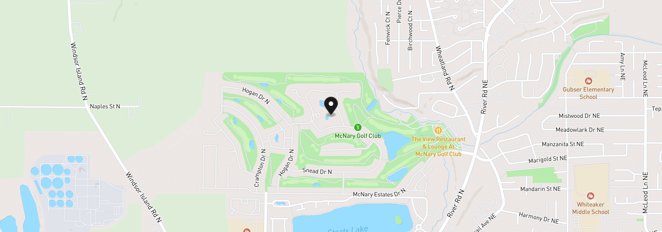 Map showing the location of 644 Casper Loop N, Keizer, OR 97303