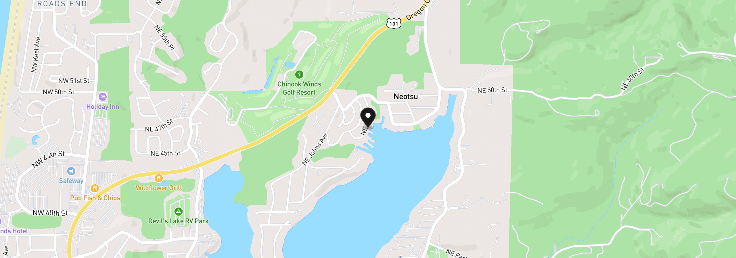 Map showing the location of 4692 NE I Ave, Neotsu, OR 97364