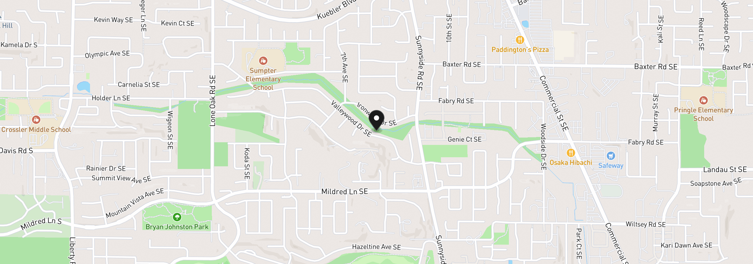 Map showing the location of 815 Valleywood Dr, Salem, OR 97306
