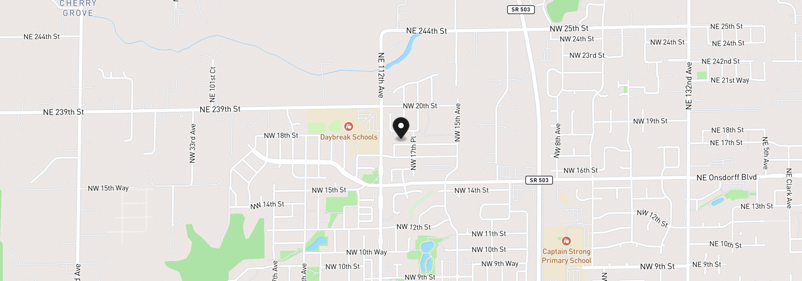 Map showing the location of 1804 NW 18th St, Battle Ground, Wa 98604