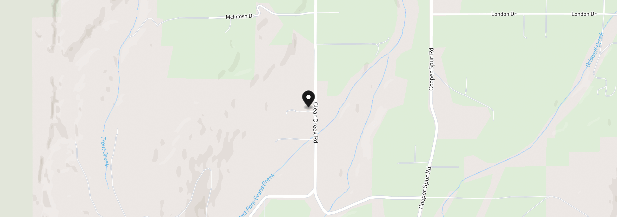 Map showing the location of 8520 Clear Creek Rd, Mt Hood Prkdl, OR 97041