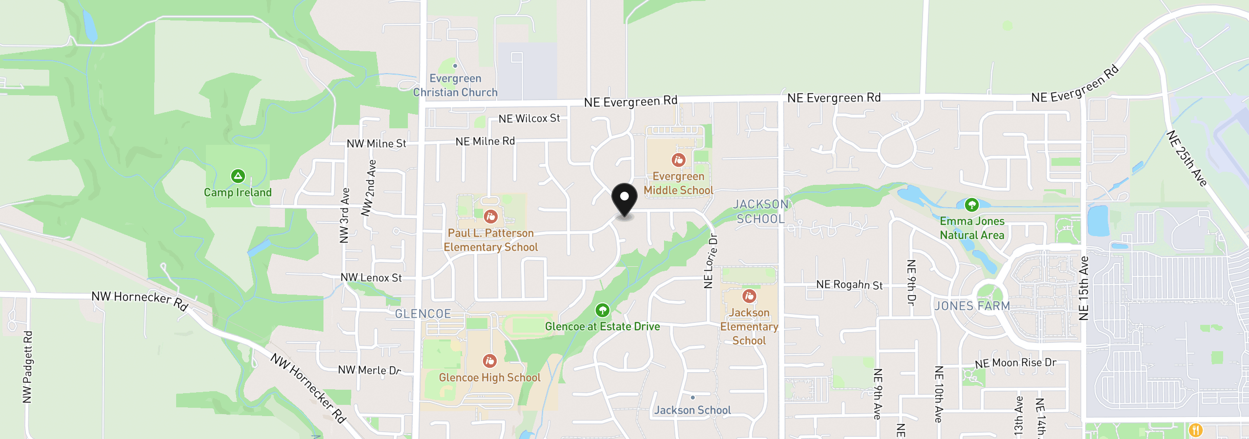Map showing the location of 414 NE Lenox St, Hillsboro, OR 97124