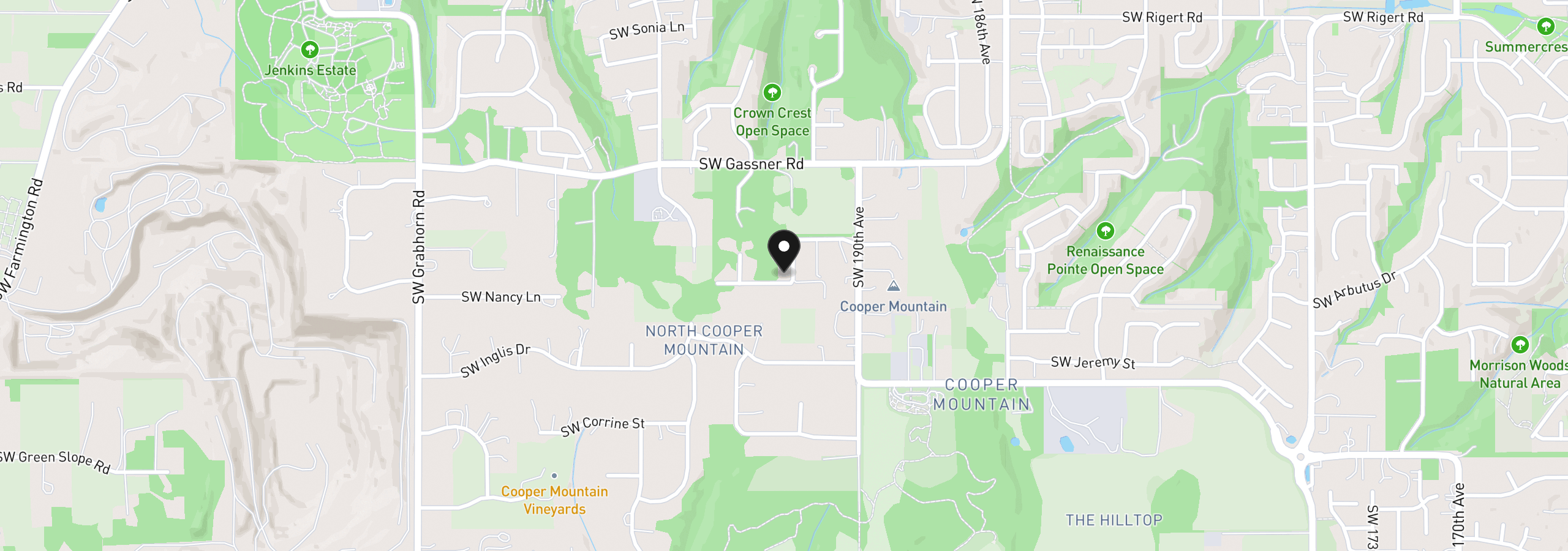 Map showing the location of 19245 SW Heightsview Dr, Beaverton, OR 97007