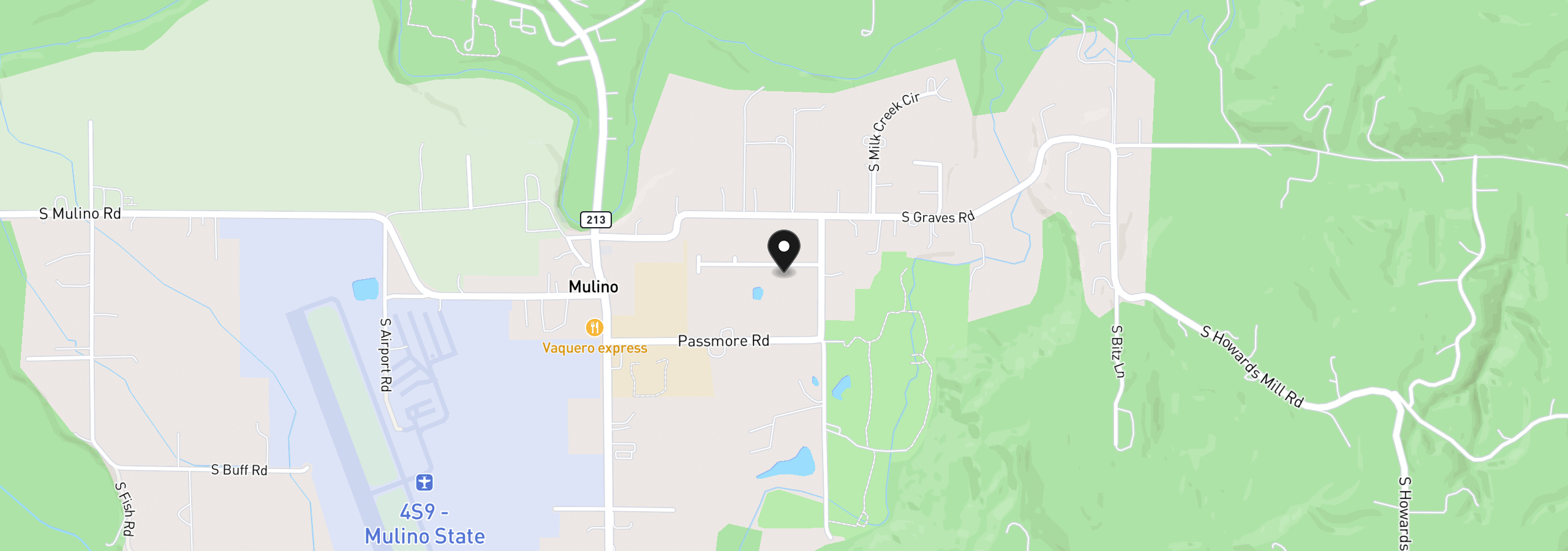 Map showing the location of 14111 S Kora Louise Ln, Mulino, OR 97042