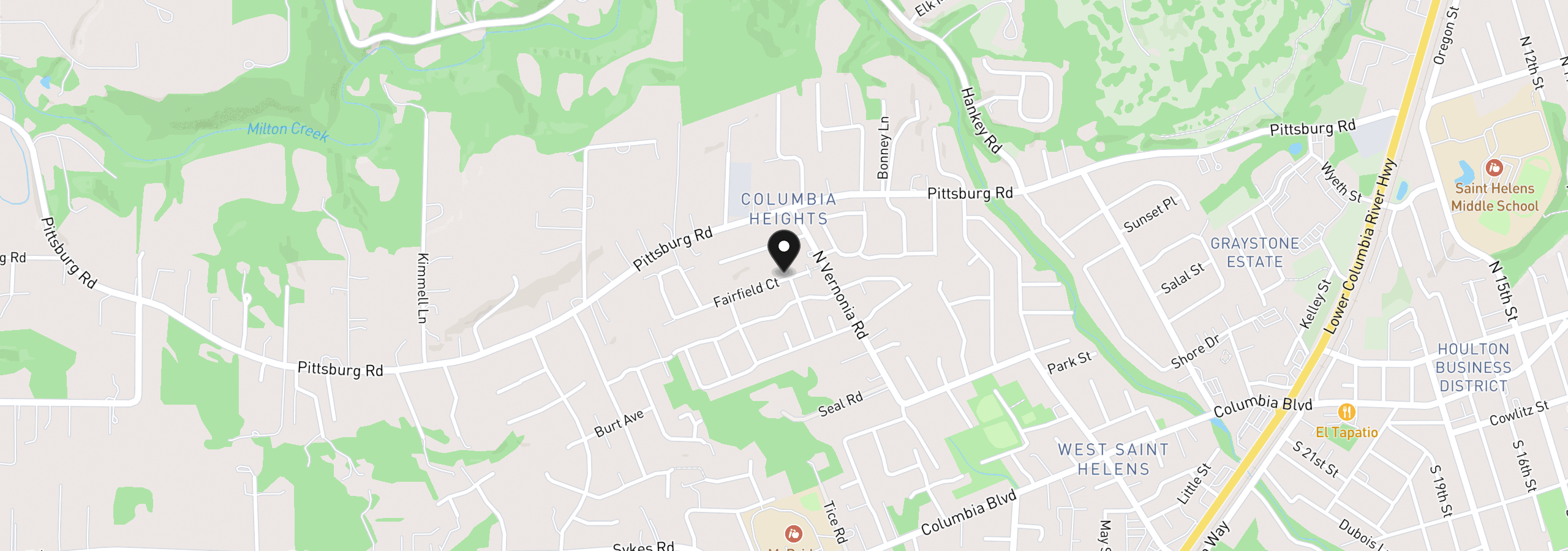 Map showing the location of 35361 Fairfield Ct, St. Helens, OR 97051