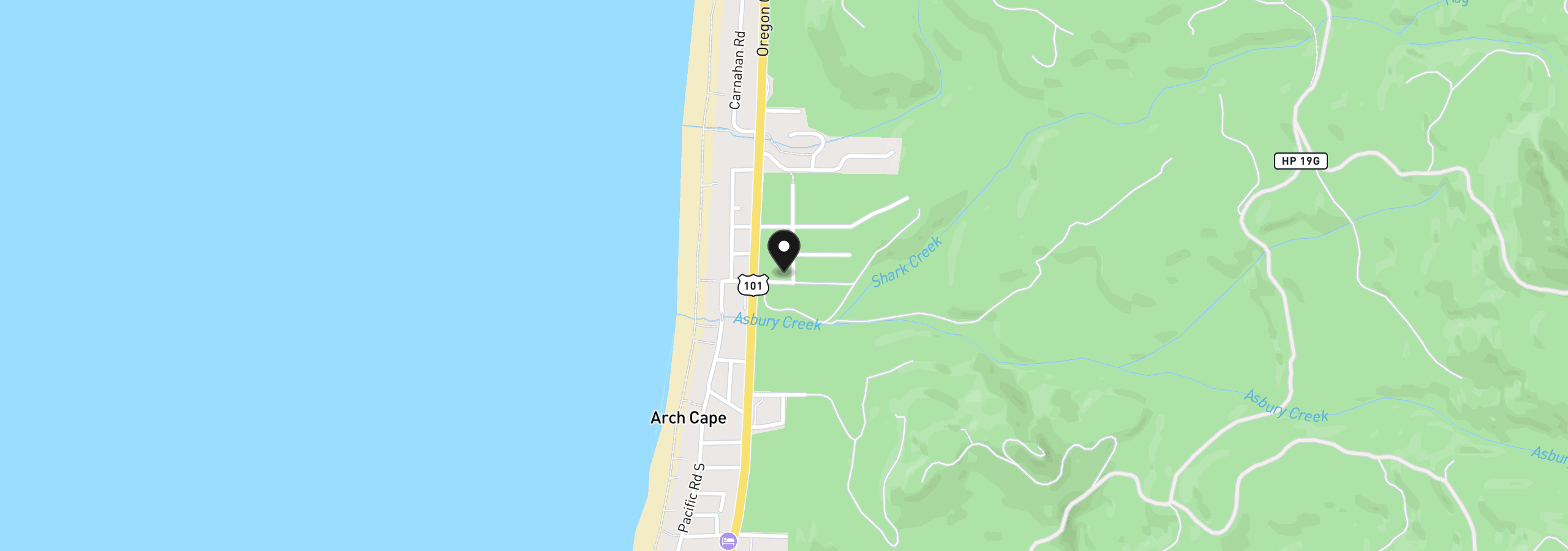 Map showing the location of 80248 Woodland Heights Rd, Arch Cape, OR 97102