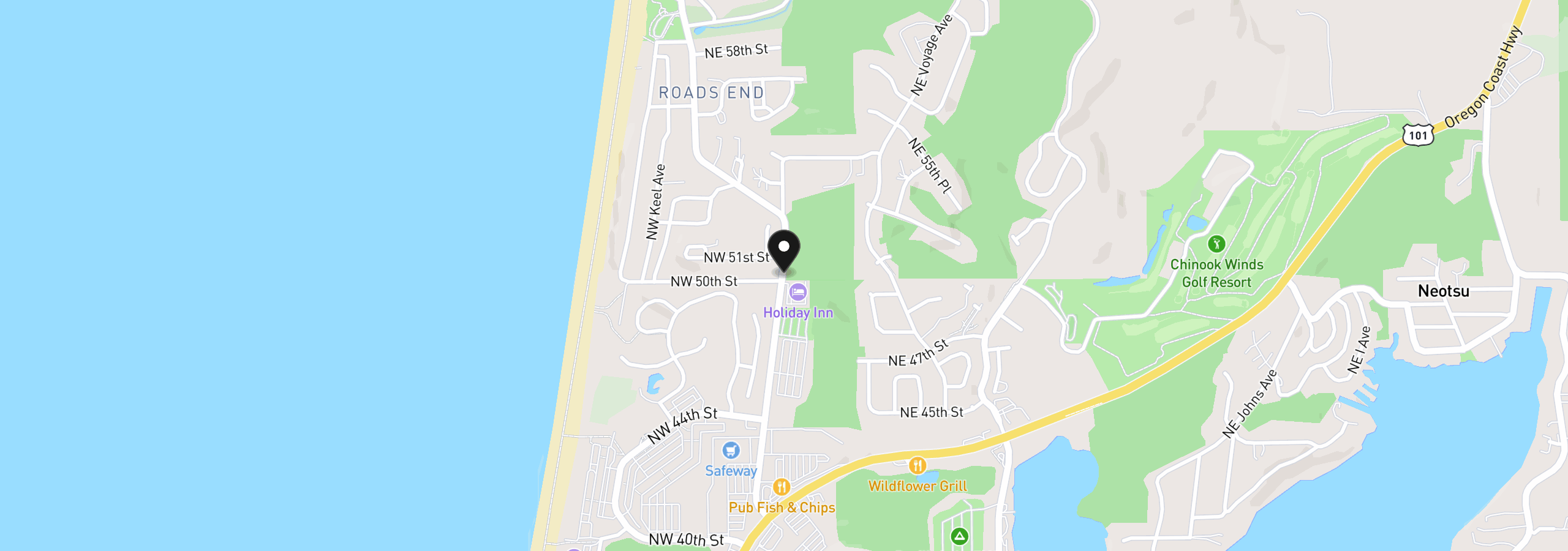 Map showing the location of 5000 NW Blk Logan Rd, Lincoln City, OR 97367