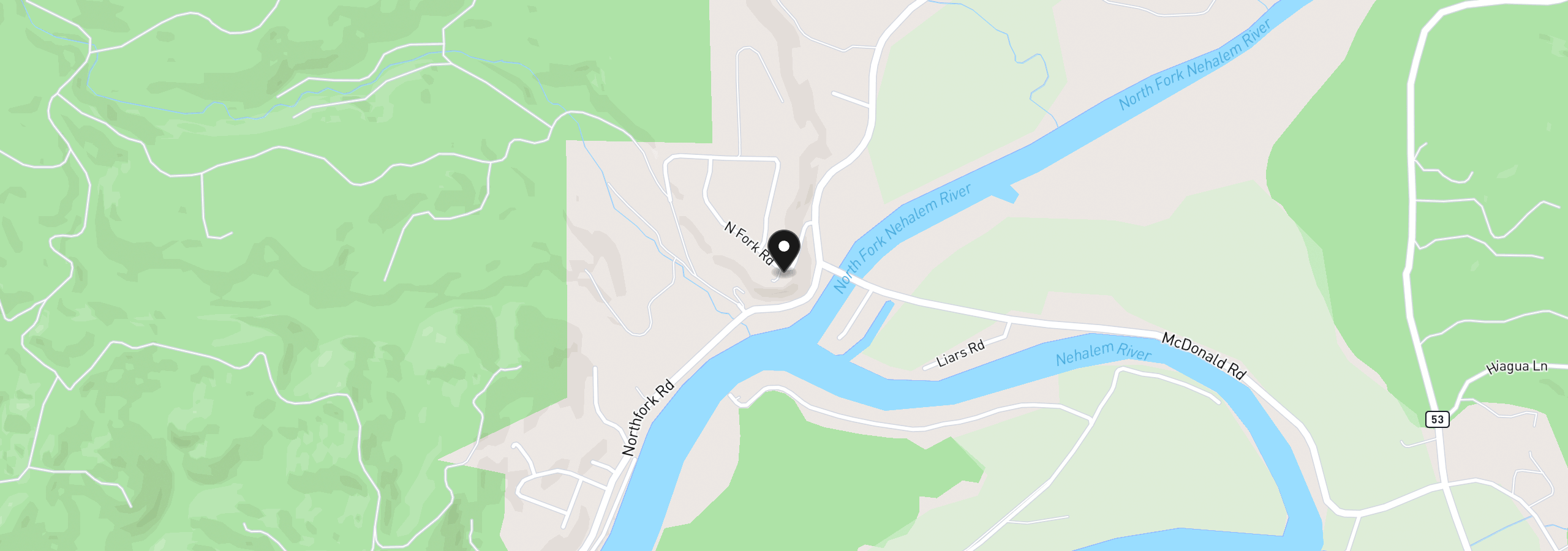 Map showing the location of Riverview Meadows Ln, Nehalem, OR 97131