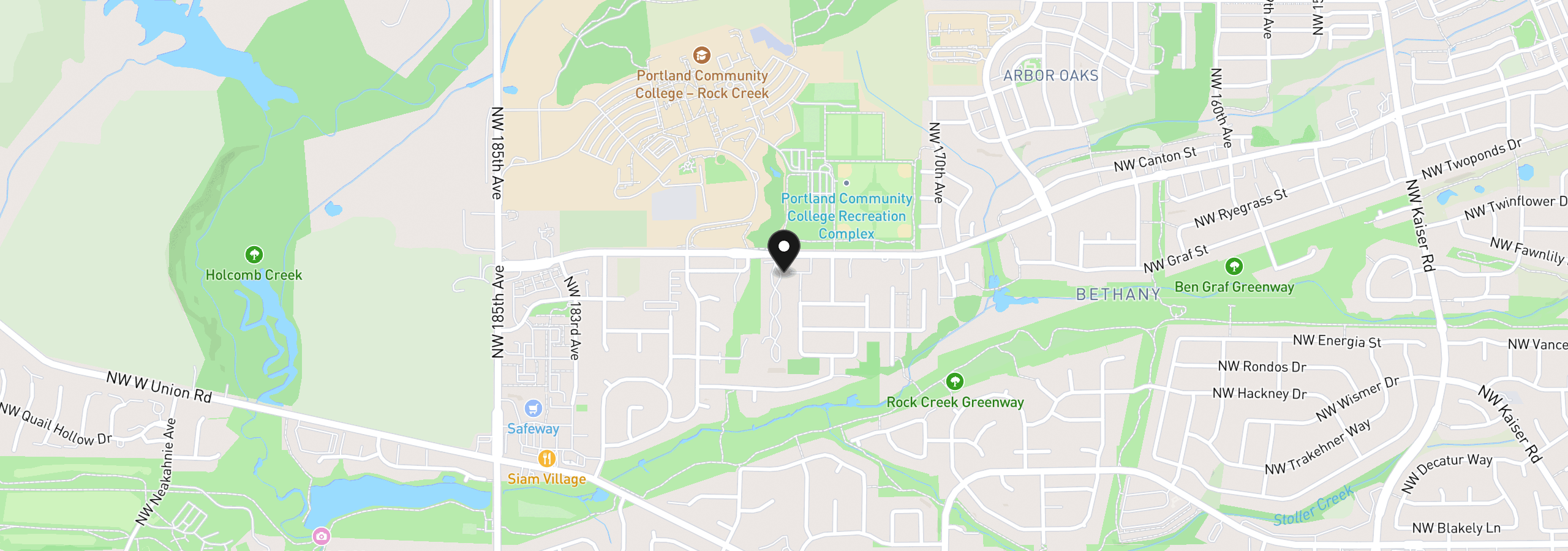 Map showing the location of 17516 NW Springville Rd B7, Portland, OR 97229