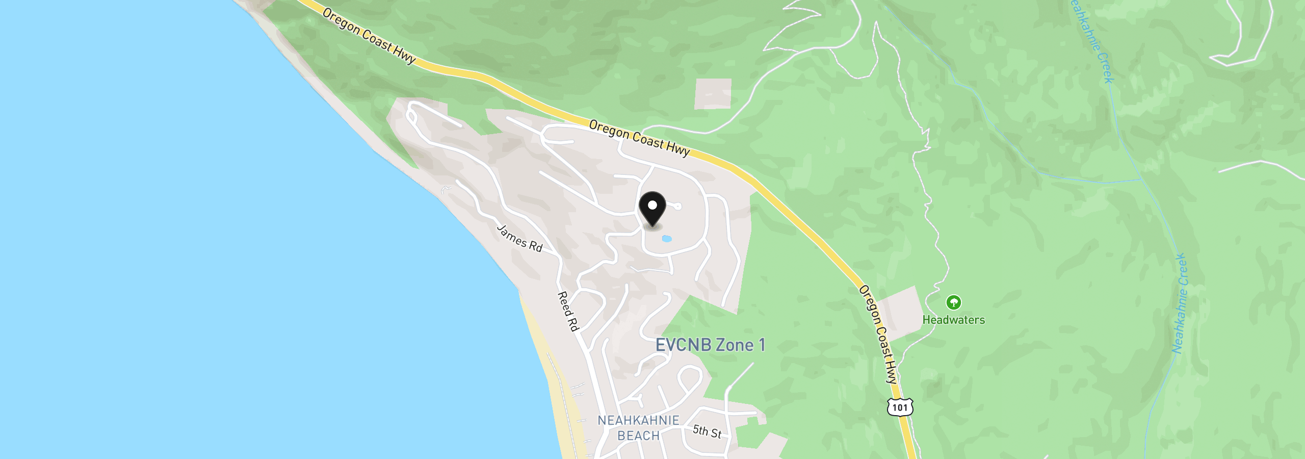 Map showing the location of Meadow Loop 00300, Nehalem, OR 97131