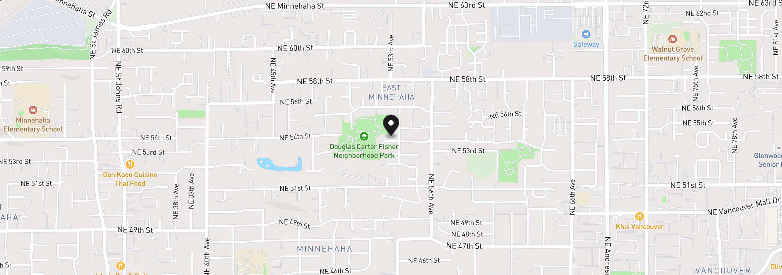 Map showing the location of 5320 NE 54th St, Vancouver, Wa 98661