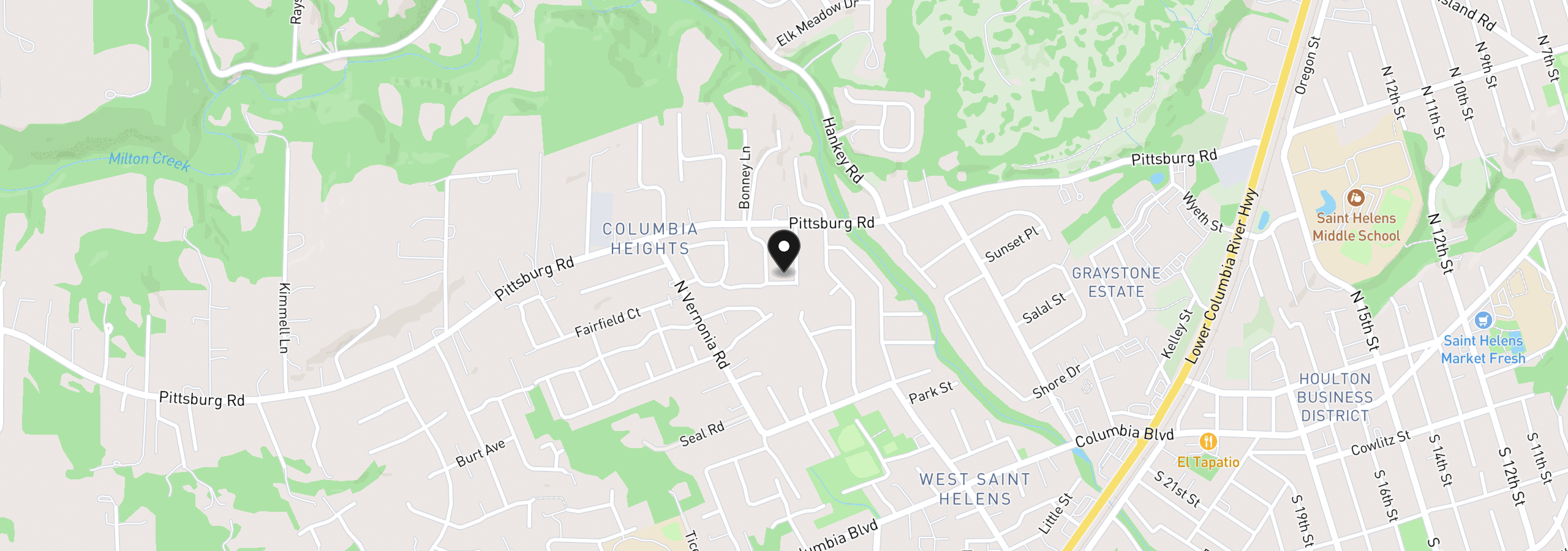Map showing the location of 35635 Jakobi St, St. Helens, OR 97051