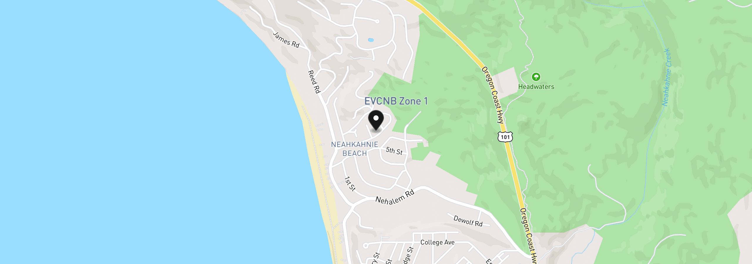 Map showing the location of 8330 Treasure Rocks Rd, Manzanita, OR 97130