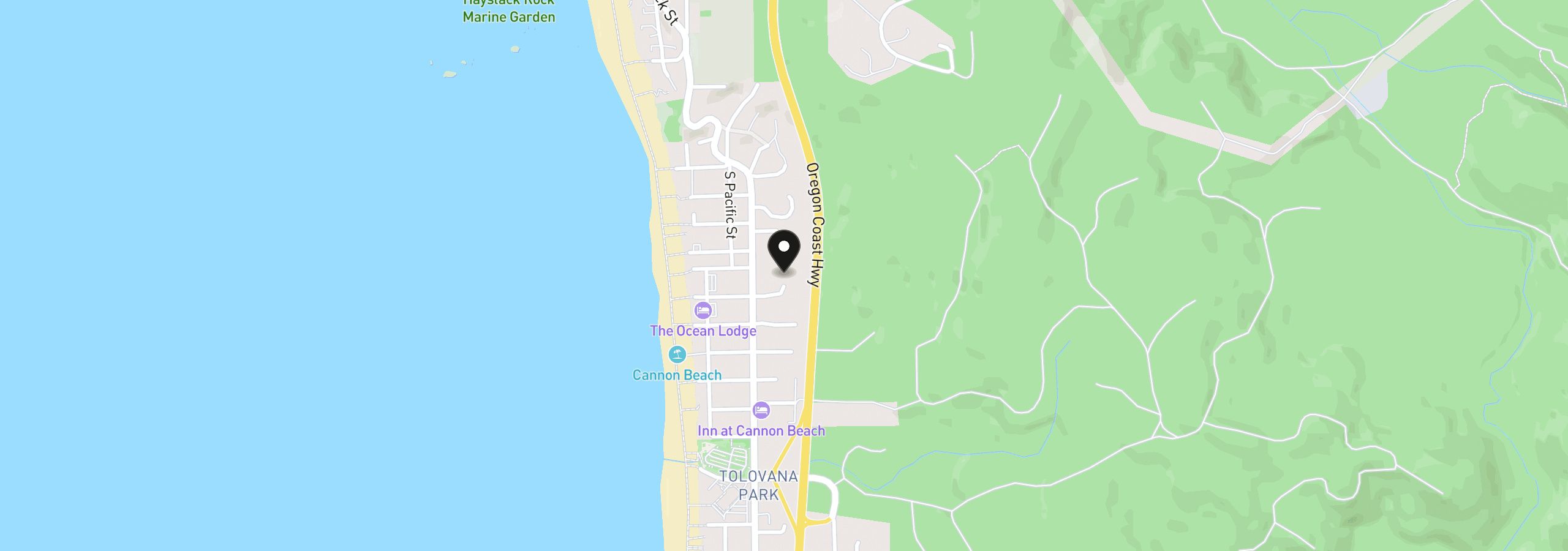 Map showing the location of 167 E Nelchena Ct, Cannon Beach, OR 97110