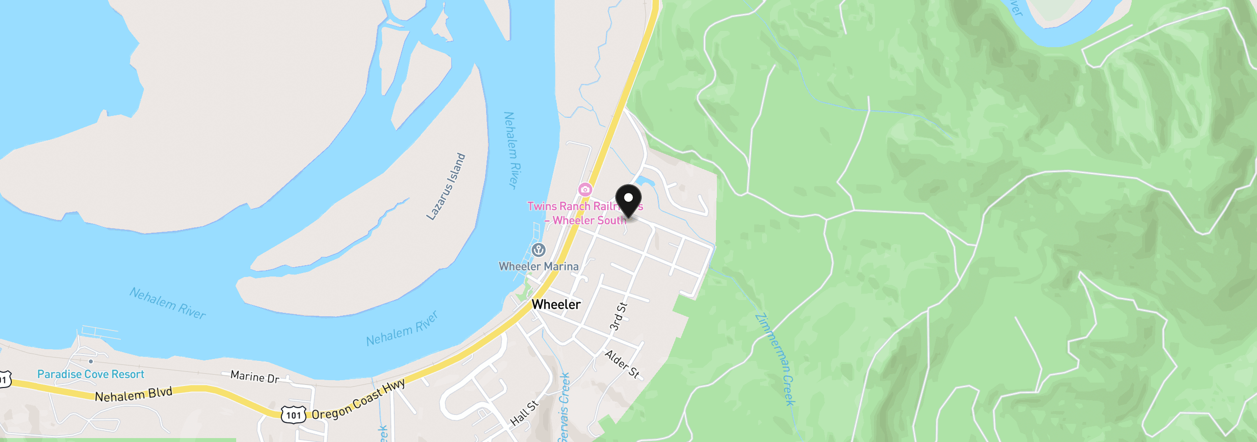 Map showing the location of 228 Hemlock St, Wheeler, OR 97147