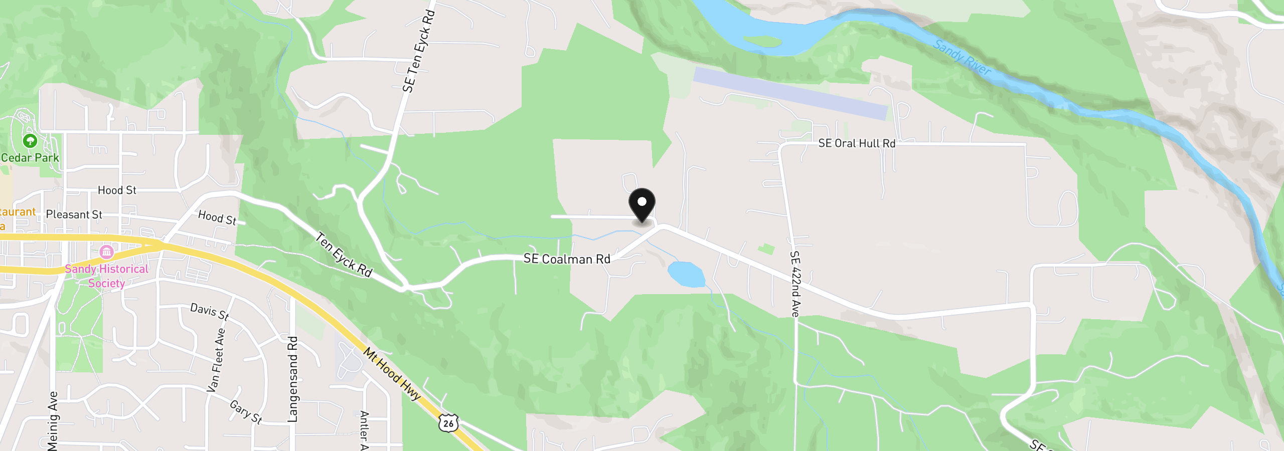 Map showing the location of 41640 SE Beaverdam St, Sandy, OR 97055
