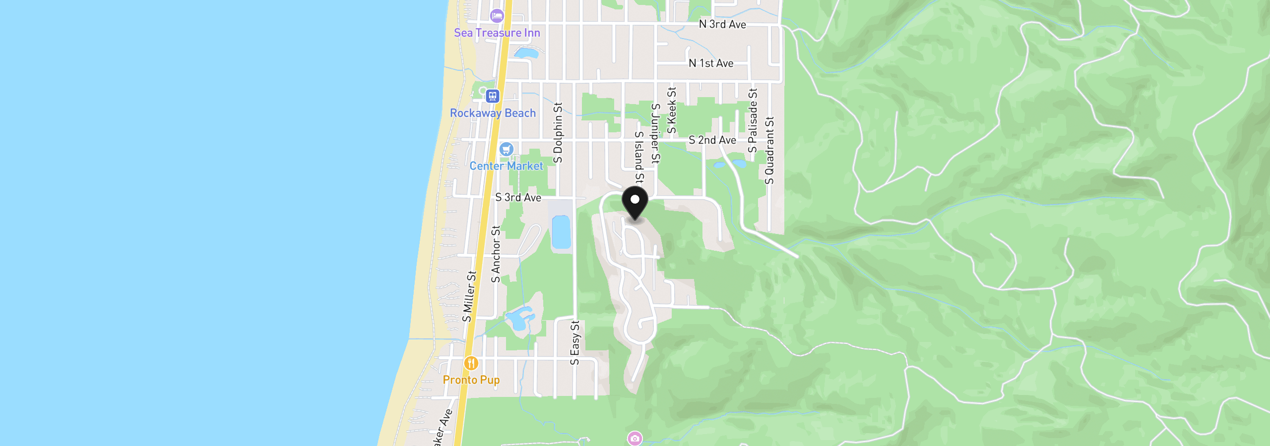Map showing the location of 320 Northslope Way, Rockaway Beach, OR 97136