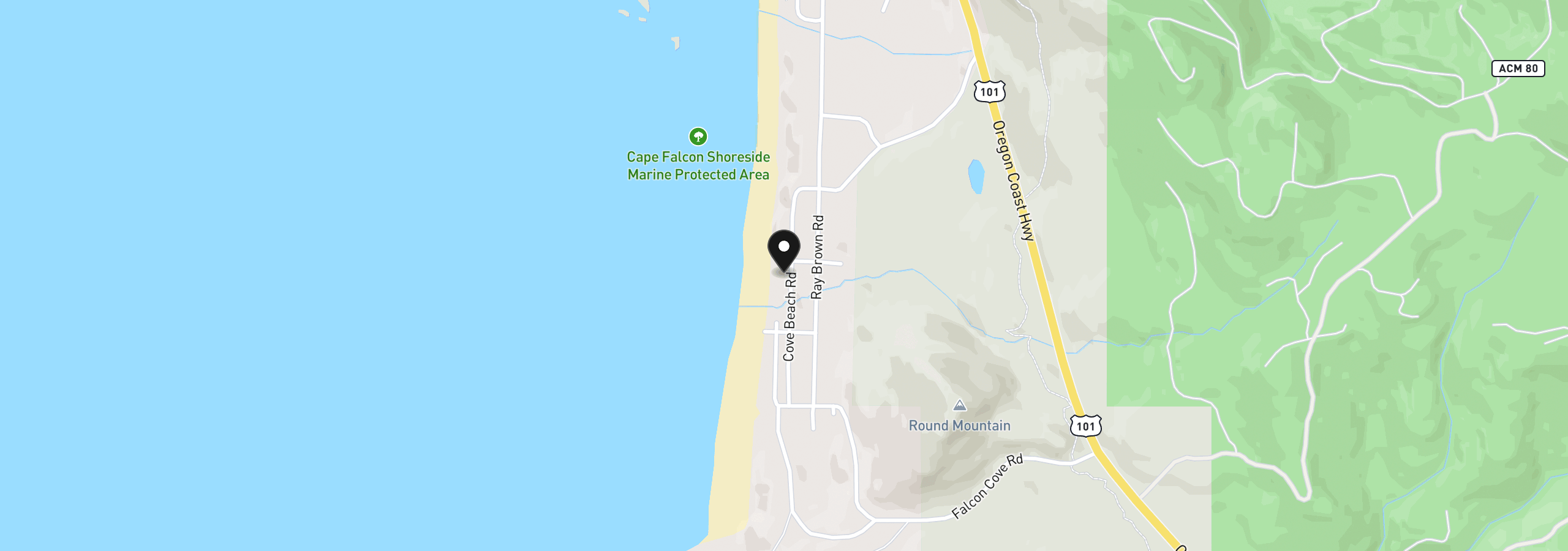 Map showing the location of 79070 Cove Beach Rd, Arch Cape, OR 97102