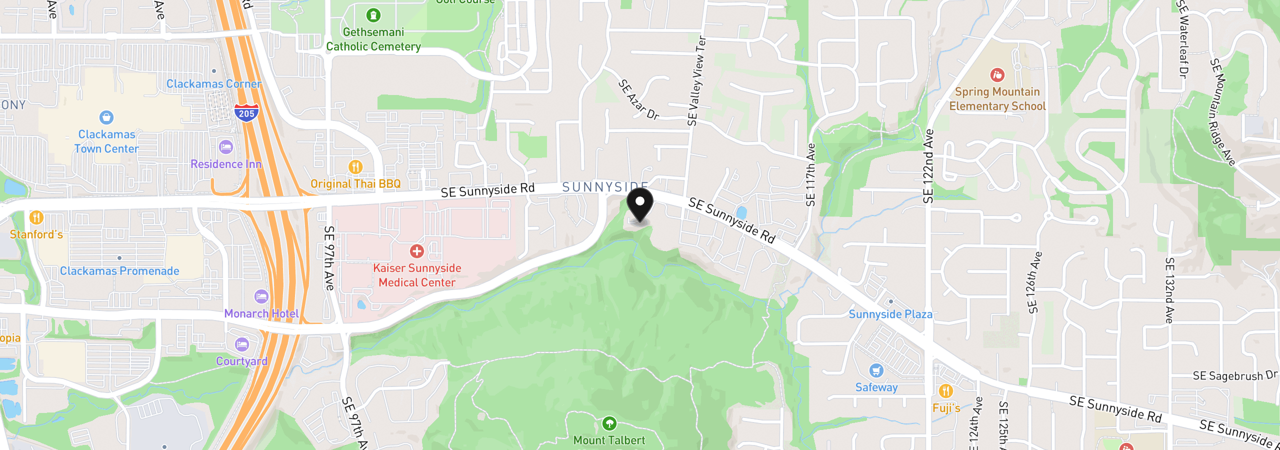 Map showing the location of 12706 SE 110th Ct, Clackamas, OR 97015