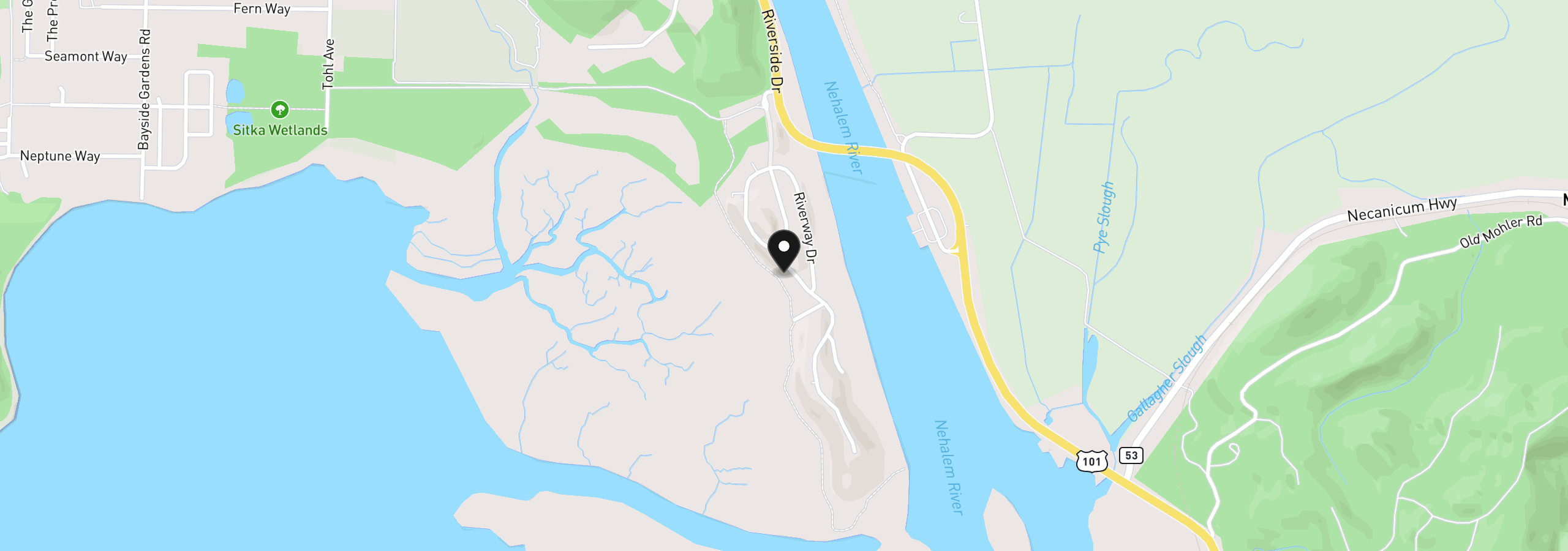 Map showing the location of Nehalem Point Dr 1800, Nehalem, OR 97131