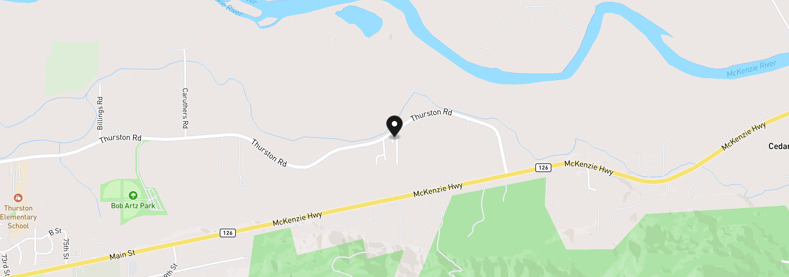 Map showing the location of 8651 Thurston Rd 4, Springfield, OR 97478